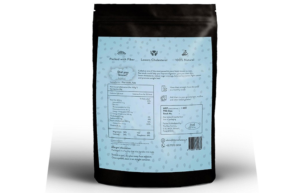 Raw Essentials Flax Seeds Roasted & Salted    Pack  400 grams